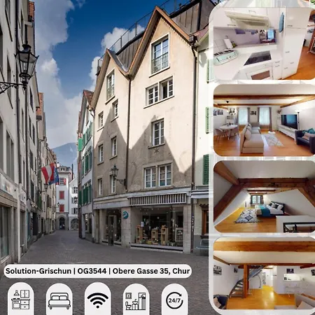 Zentral Altstadt Chur - Bahnhofsnah - Ferienwohnung - Bernina Express - Solution-Grischun Exterior photo